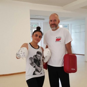 Susi Kentikian mit Trainer Frank Ried