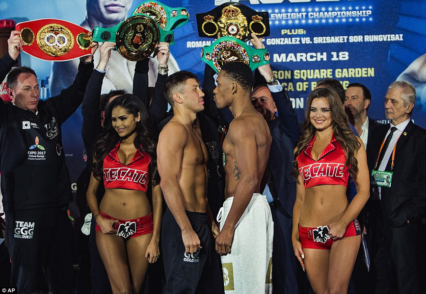 Golovkin vs Jacobs weigh in